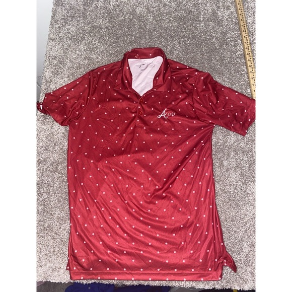 Alabama Crimson Tide A List Baseball Print Polo Shirt Men's Large Performance - Picture 2 of 9